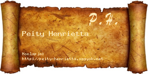 Peity Henrietta névjegykártya