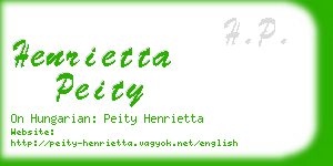 henrietta peity business card